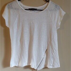 w118 by walter baker white zip detail t-shirt